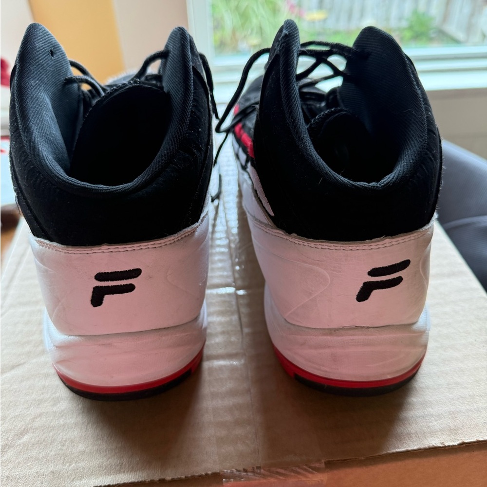 Fila Men’s Black, White, and Red Basketball Sneakers no box.